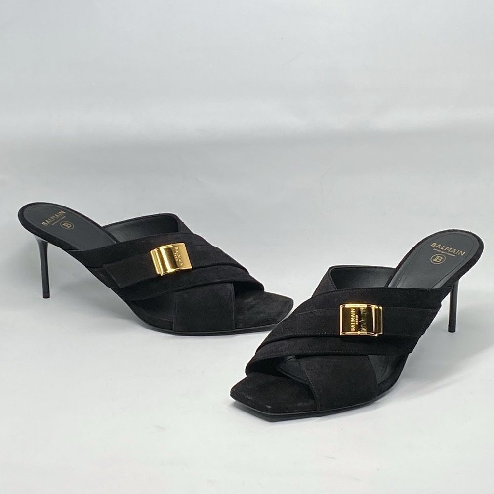 Balmain Uma Mules In Suede Leather size 37.5 - Picture 11 of 15